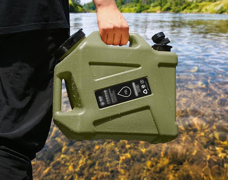 12L Water Storage Tank Camping Fishing Jerry Can Container S922-GRN 