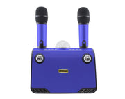 ANDOWL Bluetooth Speaker Twin Wireless Mics Blue Q-YX899-BLU 