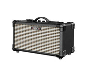 AROMA 15W Portable Guitar Amplifier Multi Distortion Clean Tones Bass Treble Control Bluetooth Built-In Battery Black TM-15-BLK 