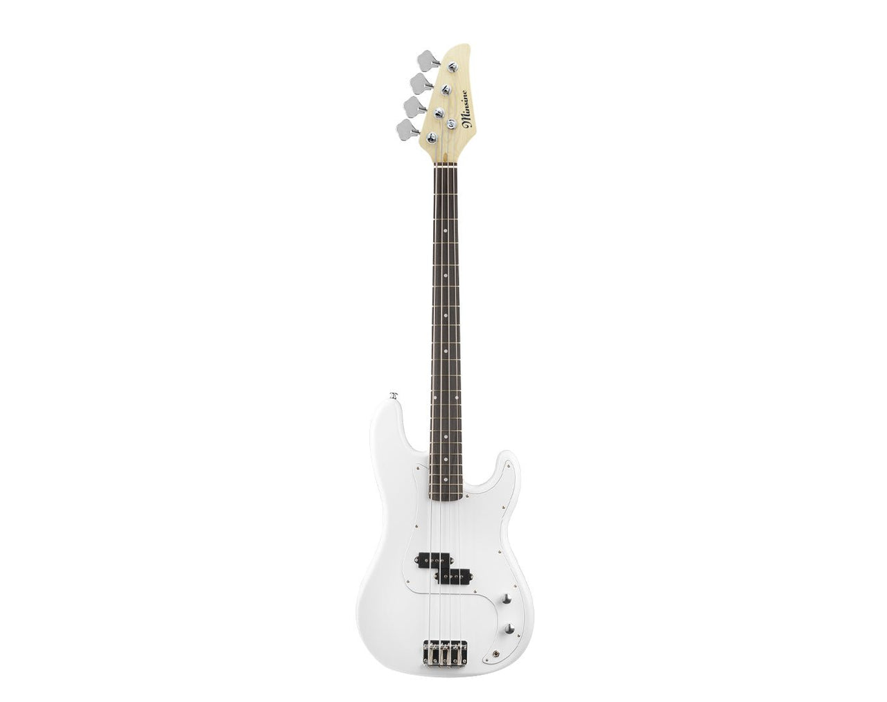 Freedom 4 String Medium Scale Electric Bass Guitar White PB-WH