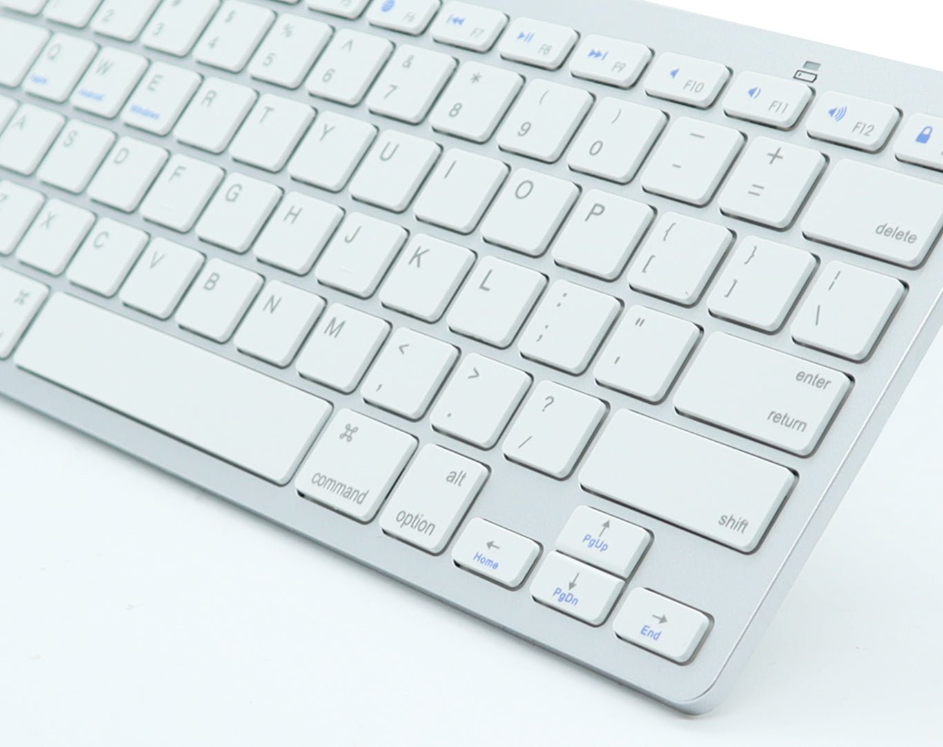 Wireless Computer Keyboard Bluetooth for Mac Windows PC Silver