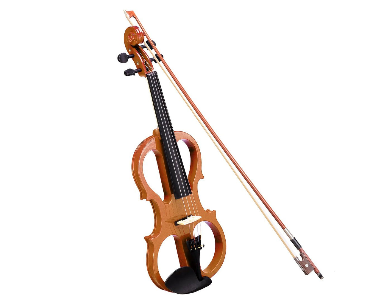 Freedom Student Electric Violin with Case Black White Natural EV31 Brown