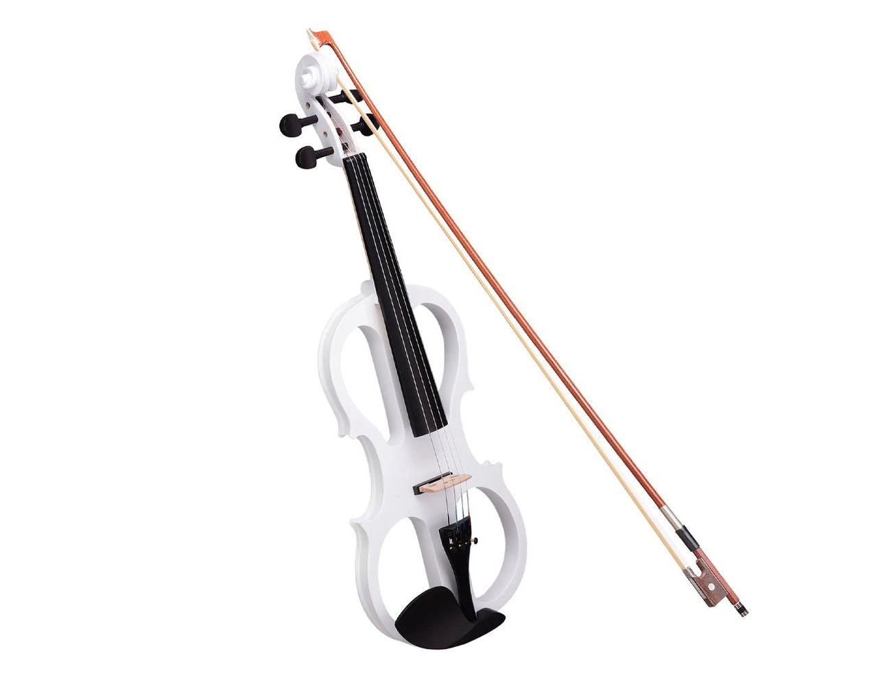 Freedom Student Electric Violin with Case Black White Natural EV31 White