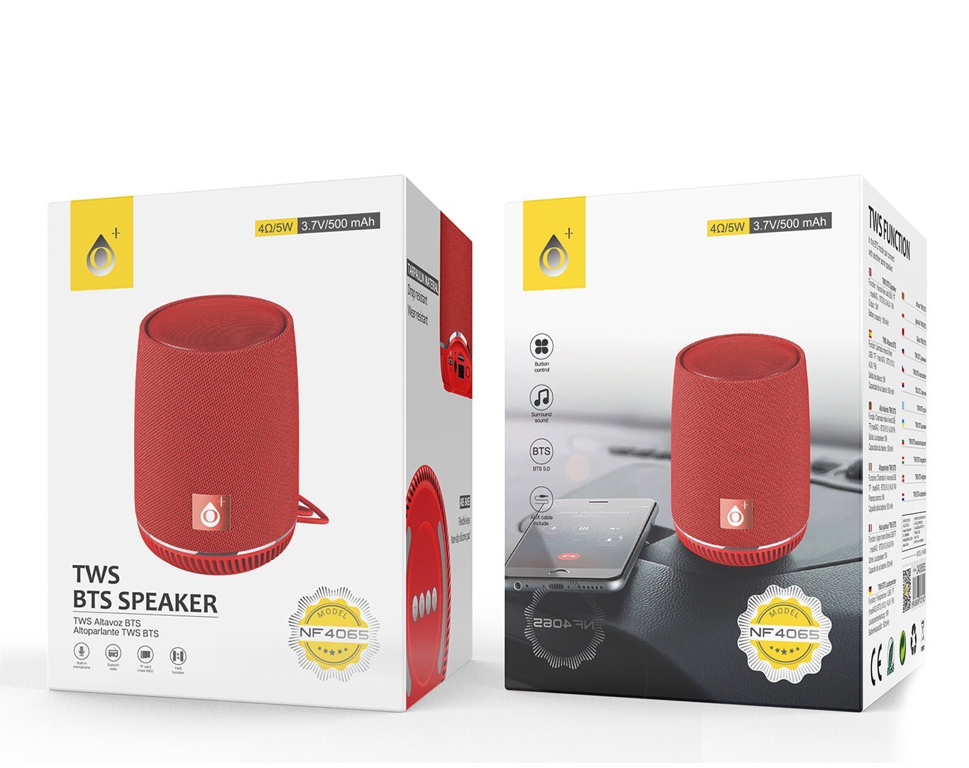 Moveteck Portable Bluetooth Speaker Red NF4065-RED 