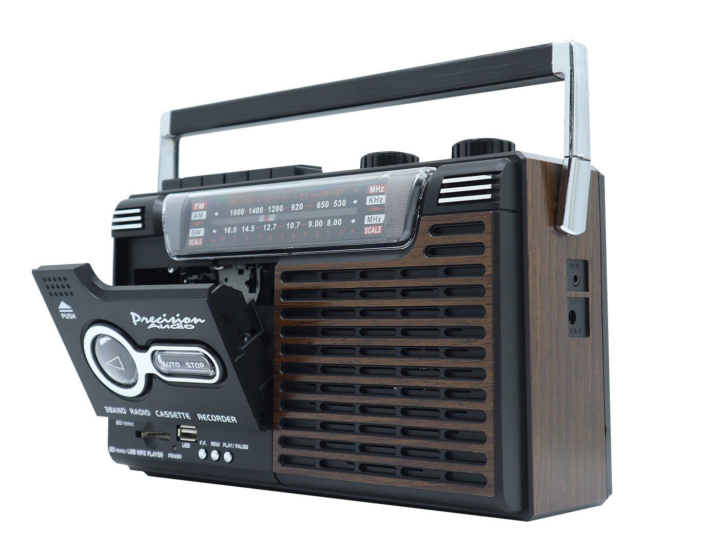 Portable Bluetooth Cassette Player AM/FM Radio Brown PA-3000 