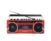 Portable Bluetooth Cassette Player Retro AM FM Radio Red PA-4000-RED