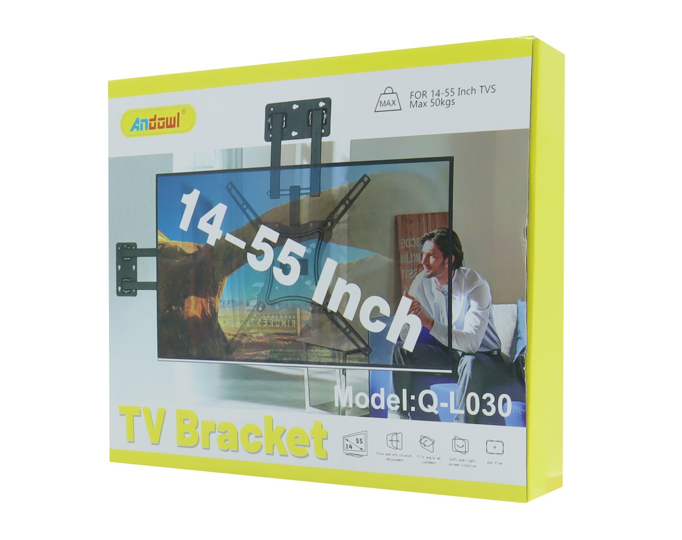 Andowl 14"-55" TV Wall Mount 50kg max. Dual Arm Heavy Duty Bracket Q-L030 