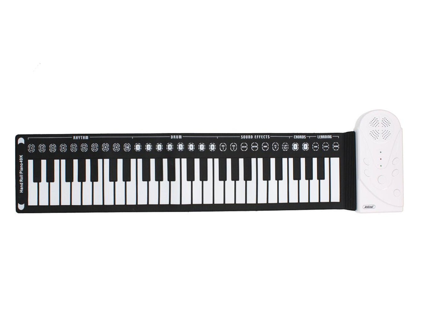 ANDOWL Portable Roll-Up Keyboard Built-In Speaker S747 White 