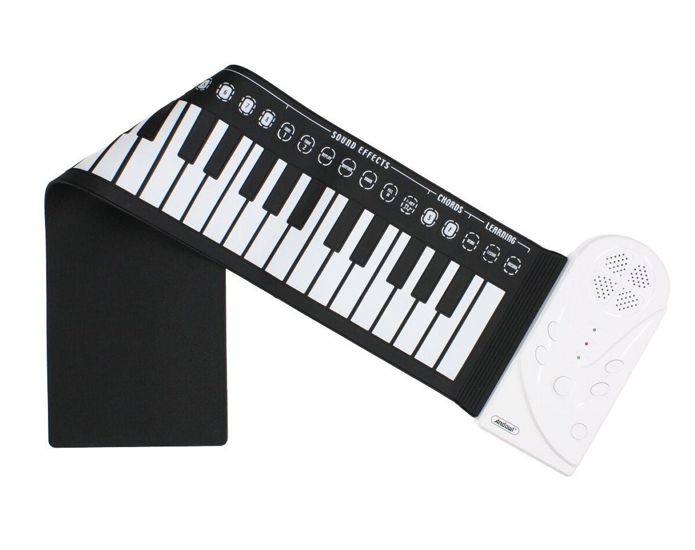 ANDOWL Portable Roll-Up Keyboard Built-In Speaker S747 White 