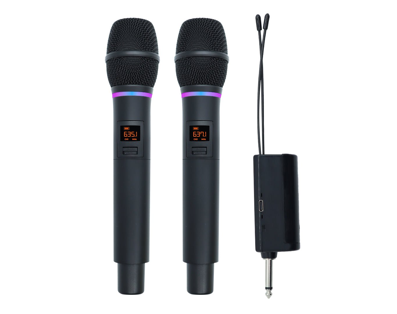 Precision Audio Twin UHF Wireless Microphone System Rechargeable TMUHF32 